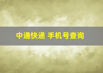 中通快递 手机号查询